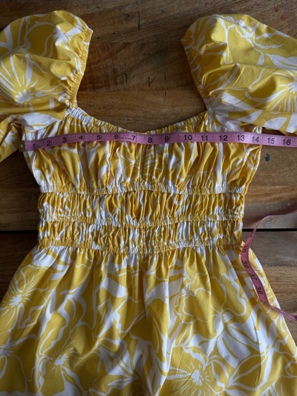 Faithfull Marinelli Floral Mini Dress Yellow Romantic Summer, S - Picture 7 of 13